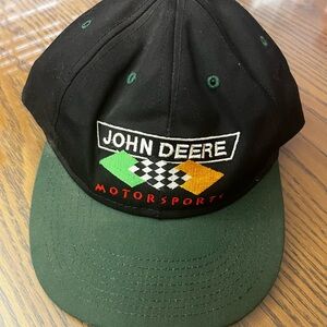 John Deere Black and Green Motorsport Hat